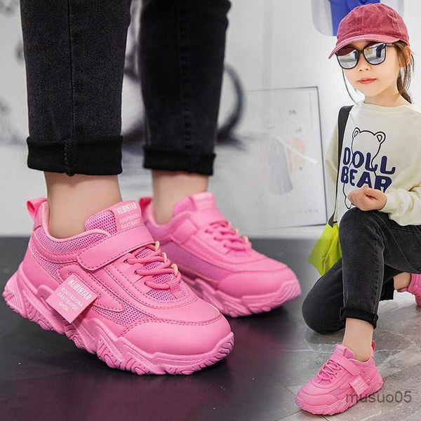 Athletic Outdoor Novo 2023 Spring Autumn Kids Sneakers Boys Blindable Running Shotos leves Big Girls Casual Sports Tamanho 26-37