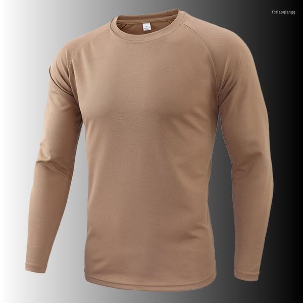 T-shirt da uomo T-shirt mimetica tattica a maniche lunghe da uomo primavera Camisa Masculina Camicia militare traspirante ad asciugatura rapida