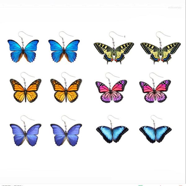 Brincos de balanço 6 estilo Bohemia Butterfly Drop Earings Jóias de moda Animal fofo acrílico 2023 presente de dama de honra