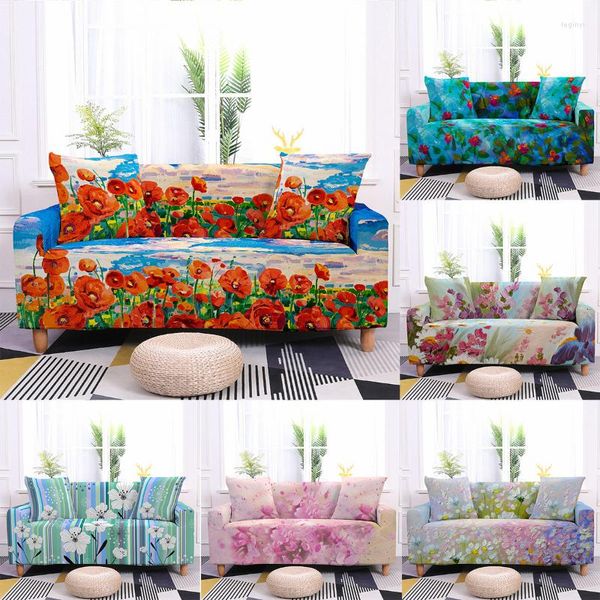 Camas de cadeira Capas de sofá imprimido em 3D floral elástica sofás com tudo incluído para a sala de estar decorações elegantes protetor de poeira de sofá doméstico