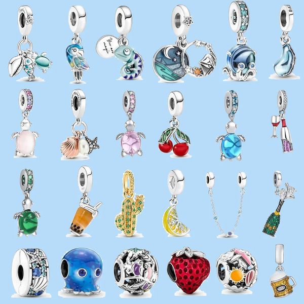 925 Sterling Silber Charms für Pandora-Schmuckperlen Neue Murano-Glas-Meeresschildkröten-Baumperlen