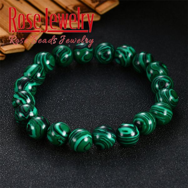 Pulseira de malaquita verde de alta qualidade para homens homens charme de cristal bracelete budista de contas de aniversário presente de aniversário