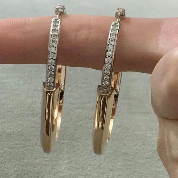 Designer di lusso Orecchino a cerchio 2023 Nuovo modo di arrivo Argento sterling 925 Orecchini a cerchio in oro rosa Orecchini con pietre di zircone Per le donne Regalo di gioielli per feste di marca