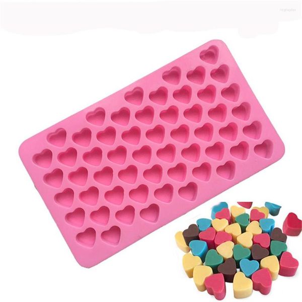 Stampi da forno 20 pezzi 55 fori Stampo per dolci da forno Mini cuore Silicone Cioccolato Fondente Gelatina Biscotto Muffin Stampo per ghiaccio Cupcake flessibile