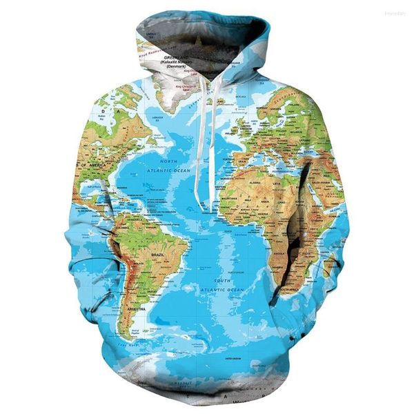 Felpe con cappuccio da uomo 2023 Funny Man Brand Felpe Earth Sweat Shirt 3d Mens Abbigliamento Uomo Cool Anime Felpa con cappuccio Pullover