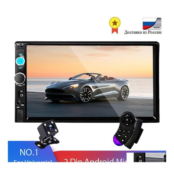 Auto-DVD-DVD-Player 2 Din Tragbares Auto 7 HD-Radio Mtimedia 2Din Touch Sn Stereo Mp5 Bluetooth USB Tf Fm Drop Delivery Mobiles Motorräder Elec Dhcqn
