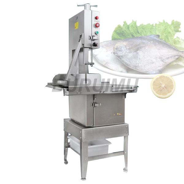 Serra de mesa comercial 220V Cortador de carne de costelas de osso Cortador de carne elétrico Máquina de corte de osso congelado Cortador de carne de peixe/ossos 1,5kw