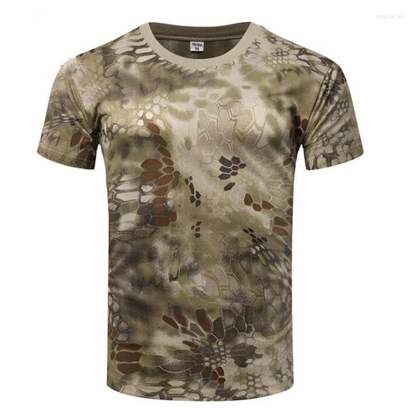 Herren-T-Shirts, Herren-T-Shirt, kurzärmelig, schnelltrocknend, T-Shirt, Outdoor, militärischer taktischer Kampf, Fitness, Camouflage-Shirt