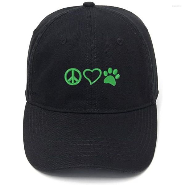 Ball Caps Lyprerazy Men's Baseball Cap Peace Love Pets Вышивая шляпа для хлопка вышита повседневная