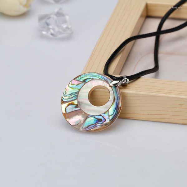 Anhänger Halsketten Natürliche Abalone Oyster Paua Shell Bunte Perlmutt Für DIY Halskette Handgemachten Schmuck