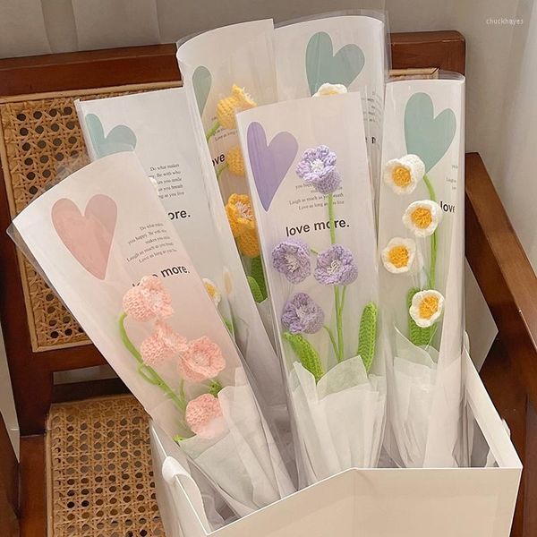 Geschenkpapier, 5 Stück, Blumenverpackungsmaterial, durchscheinend, einzeln für Blumen, wasserdichte Verpackung, Hochzeitsdekoration, Zubehör