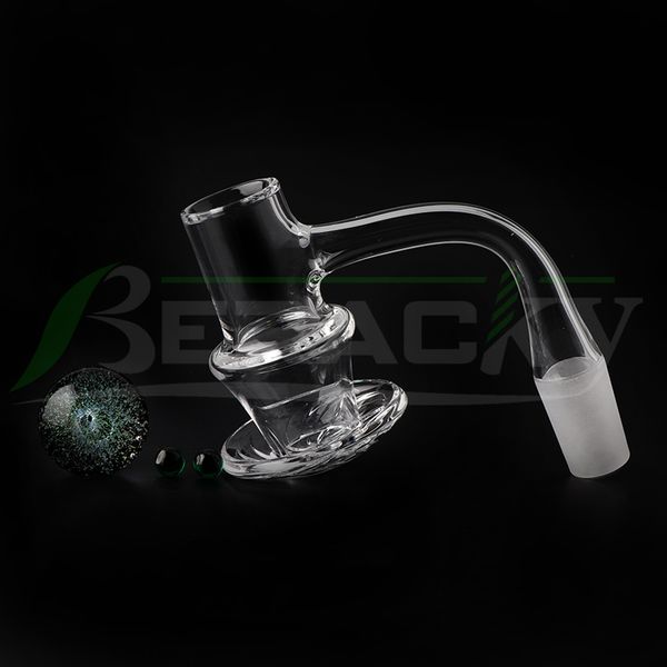 DHL Beracky Seamless Weld Wishing Well Smoking Quartz Blender Banger Con Dichro Marble Glass Cap Emerald Terp Pearls 20mmOD Chiodi con bordo smussato per Dab Rigs Bong