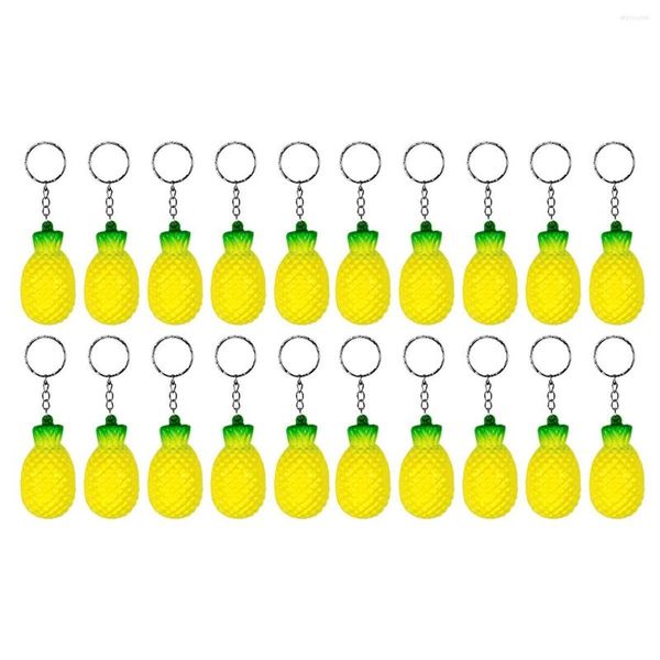 Ganchos 20 PACK PINEAPLE KEYCHAINS estresse alivie os brinquedos FRUTOS PARA FAVORES DE festas e prêmios de carnaval da escola