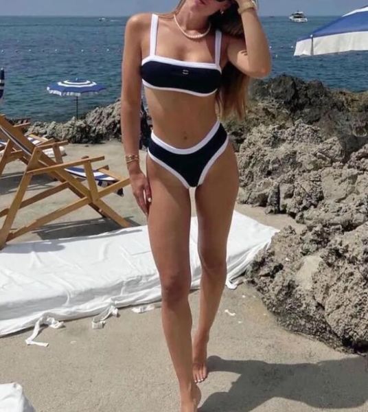 Tasarımcı Kadın Mayo Yaz Plajı Güneş Işığı Kadın Mayo Mayo Tasarımcı Highend Lüks Bikini C Mektup Elmas Dikiş Seksi OnePiece Mayo Twopiec