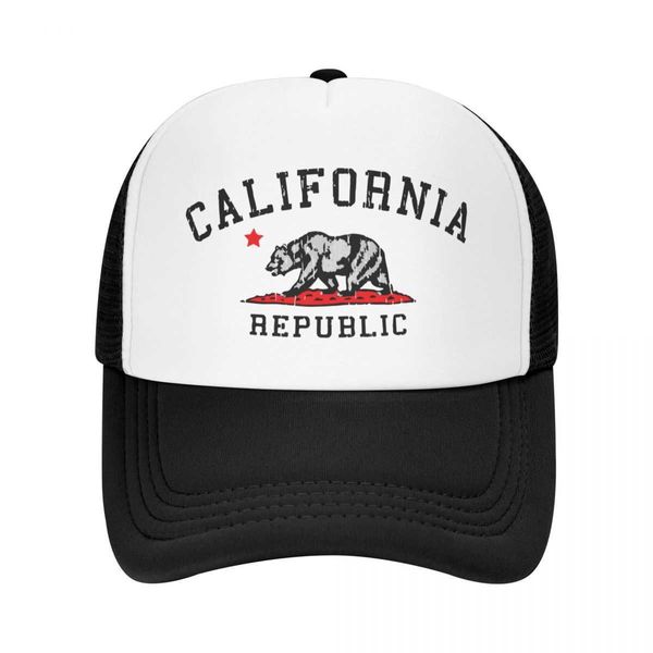 Snapbacks Classic California Republic Flag Baseball Cap para homens homens respiráveis ​​Chapé