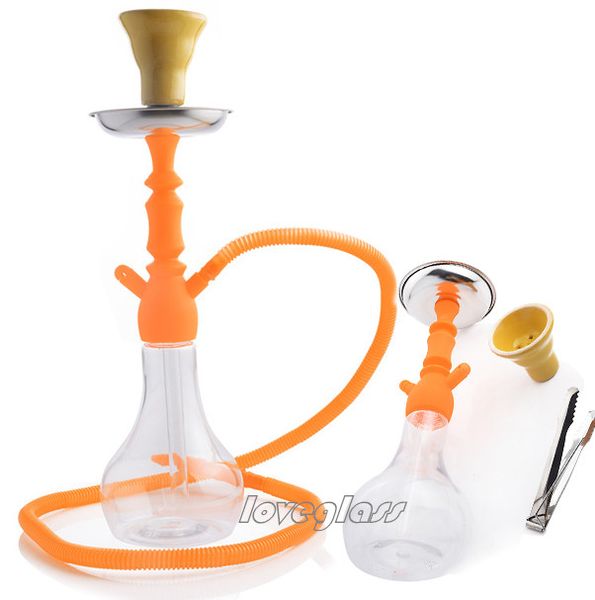 Mangueira Plástico Tubo Clear Arabian Hookah Shisha Beaker Base Bongo Fumando Tubos de Água de Vidro