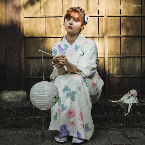 Roupas étnicas Estilo do Japão feminino Yukata Tradicional Japonês Kimono Classic Bathrobe Cosplay Wear Pograph