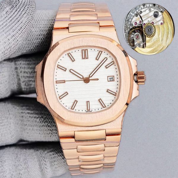 Luxury Fashion men WATCHE Top Quality 40mm oro rosa in acciaio inossidabile Lunetta Orologio automatico da uomo pp Orologio da polso