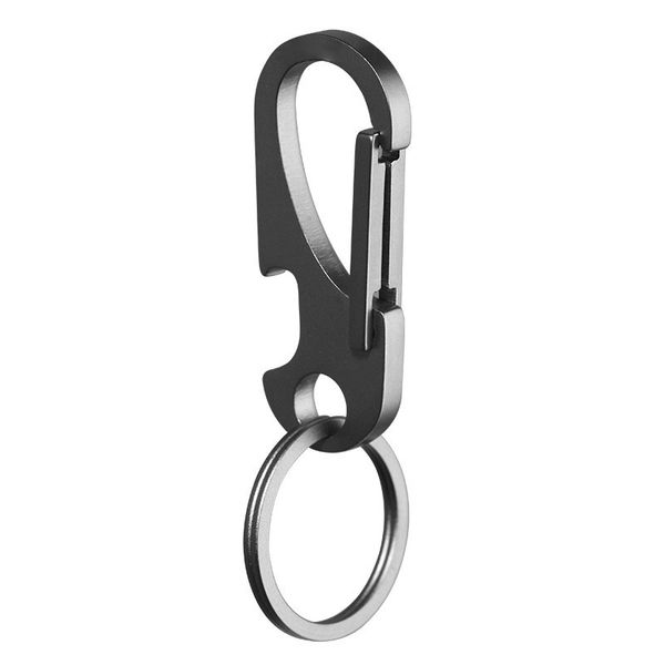 K2515 Titanium Quick Release Clip Clip с 1 ключевыми кольцами. Тяжелый на открытом воздухе EDC Small Carabiner Clip для мужчин и женщин (серый)