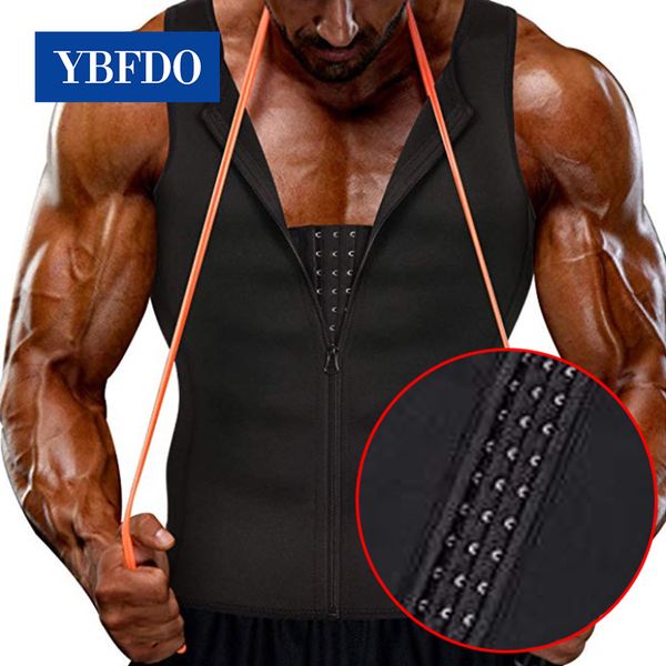 Intimo modellante da uomo YBFDO Compressione da uomo Slim Shaper a tre petti Vita da allenamento con cerniera Canotta Top Burning Fat Slim Modeling Strap Sweat Corset 230512