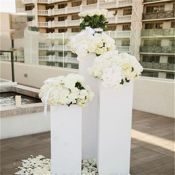 Party Dekoration 3 teile/satz) Quadratischen Rahmen Blumenvase Säule Stehen Für Hochzeit Event Yudao1181