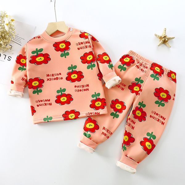 Pigiama Intimo termico per bambini Pigiama invernale Set per bambini Caldi Ragazzi Pigiameria Ragazze Pigiama Set Baby Night Abiti natalizi 230511