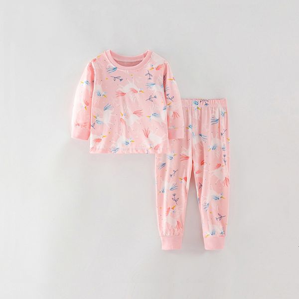 Pijama Little Maven Meninas Pijama Pijama Autumn Cotton Unicorn Roupas Definir conforto para o terno de vestir noturno Crianças 2 a 7 anos 230511