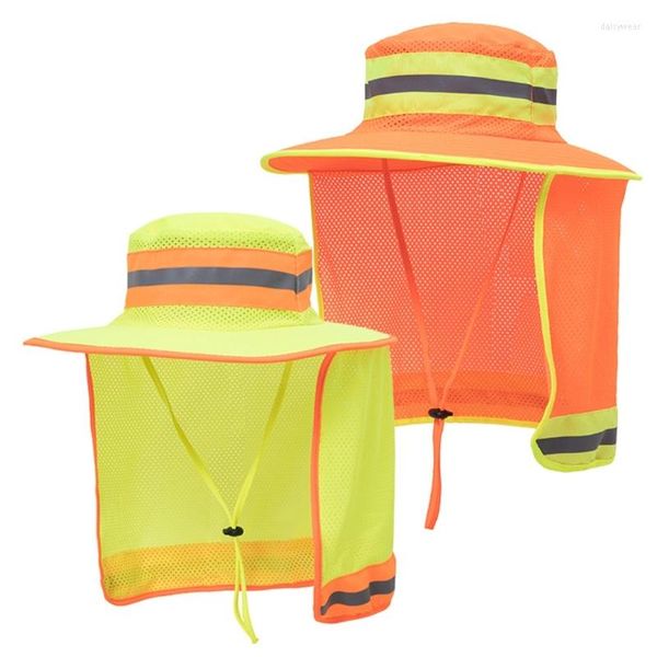 Boinas de segurança reflexiva Hat Hat Hail Visibility Bucket com retalho de pesco
