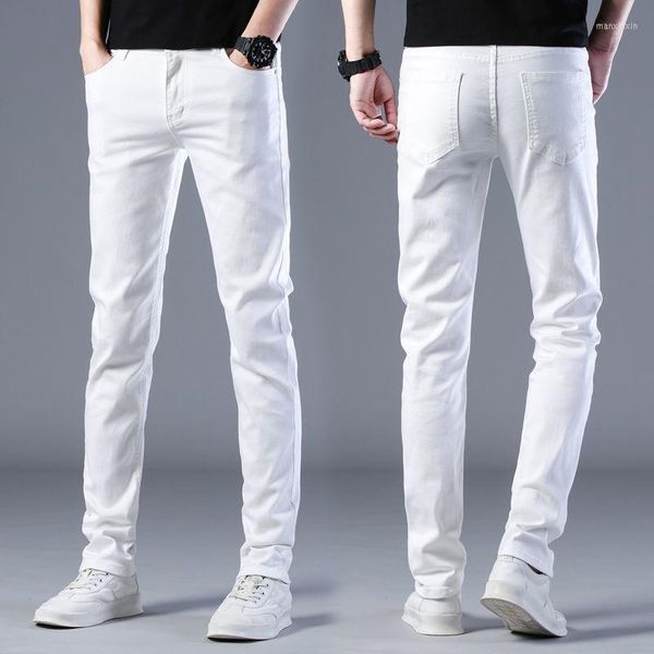 Marca de moda masculina de jeans masculina elástica elástica de jeans de jeans longa de calça comprida