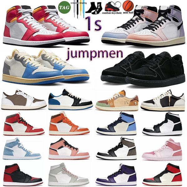 con scarpe da box firmate scarpe da basket jumpmen 1 1s Nero Phantom TS Mocha Voodoo Low Concord Vintage UNC Grigio Skyline Stealth Starfish scarpe da ginnastica da uomo