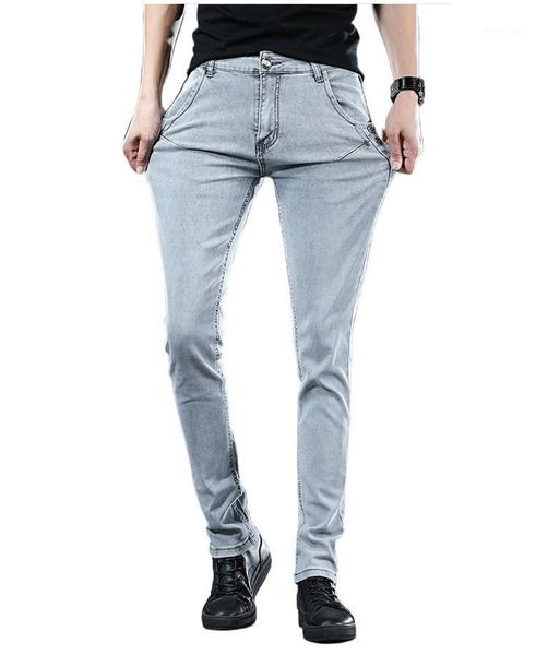 Мужские джинсы Lodeal Men Men Brants Charne Denim Blouss черные худые стройные хип -хоп