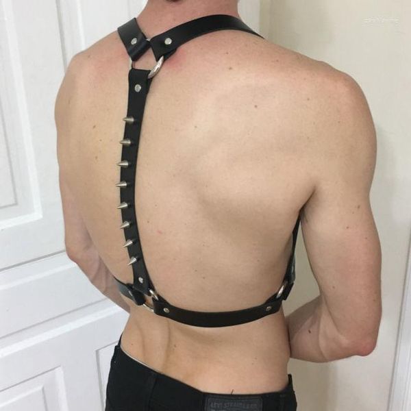 Cinture PU Imbracatura in pelle Costume da bondage maschile sexy Cospaly per abbigliamento da uomo con rivetti di alta qualità