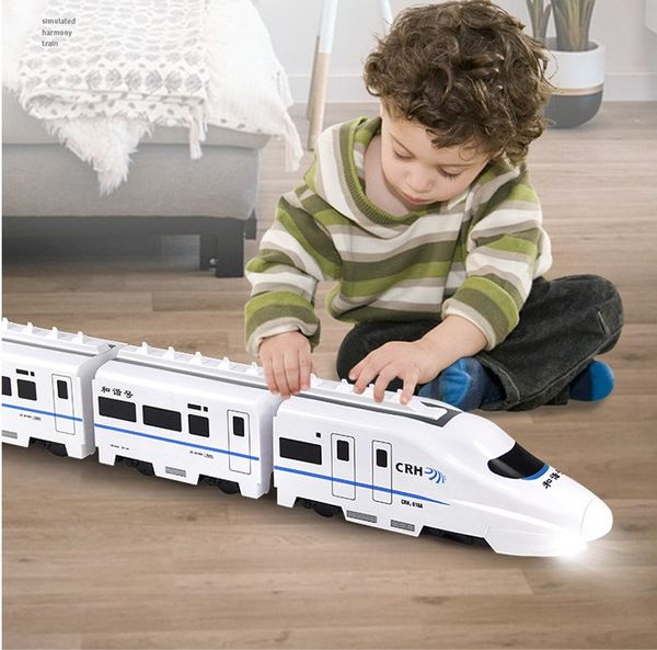 Giocattoli elettrici universali Set di treni Piccoli binari del treno Giocattoli Treno ad alta velocità per ragazzi Giocattoli per bambini Regali di Natale Treno proiettile