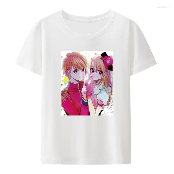 Herren T-Shirts Anime Oshi No Ko Baumwolle T-Shirts OshinoKo Stil Frau Kleidung Frauen Kleidung Einzigartige Damen T-Shirt Poleras Mujer Top Y2k