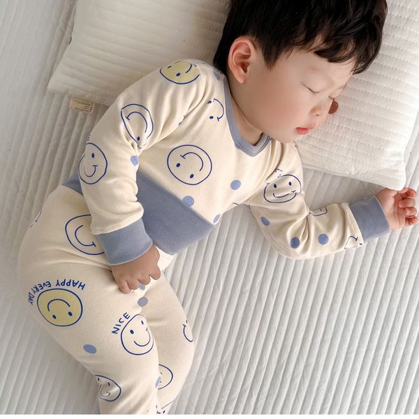 Pijamalar Pamuklu iç çamaşırı kıyafetleri bebek yürümeye başlayan çocuk için set, elly koruma giysileri takım elbise çocuklar sonbahar kış pijama pijama 230511