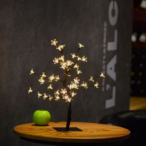 0,45m/17,72 polegadas 48LEDS Cherry Blossom Desk Top Bonsai Tree Broft Broish Blisões para Festas em Casamento em casa Decoração de Exterior ao ar livre de Natal