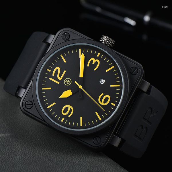 Relógios de pulso 2023 Máquinas masculinas Top Brand Watch Bell Rubber Rubber Multifuncional Água Debatir Ross Ross Ross Relógio Relógio Reloj