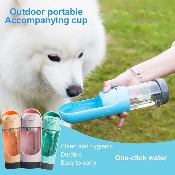 Alimentazione del cane Bottiglia d'acqua Distributore di acqua per animali domestici Antibatterico Filtro al carbone per uso alimentare Convenienza Bottiglia d'acqua per cani da compagnia Forniture per animali domestici