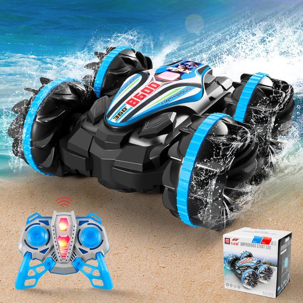 ElectricRC Car 24G Amphibious Stunt Remote Control Vehicle Double Sided Rolling Driving Technology RC Children's Electric Toys 230512