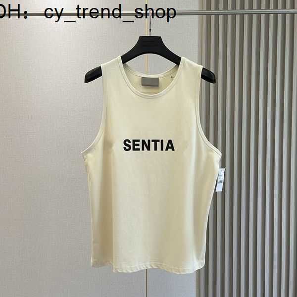 Tees t Shirs Essenail Men Shir Luxury Designer Fashion Clohing Fears God Essen 3d Canotta in silicone Canotta Coppia allentata Spors Senza maniche Tshir 21