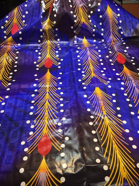 Ткань 5 ярдов, швейцарская кружевная ткань для платья, новинка 2022, синяя африканская ткань Bazin Brode, африканская кружевная ткань Bazin Riche