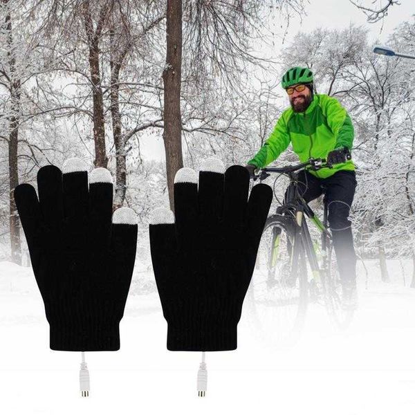 Luvas esportivas Luvas de aquecimento térmico USB Winter Electric aquecida luvas de pesca aquecida malha de ciclismo de esporte esporte ao ar livre luvas aquecidas aquecidas P230512