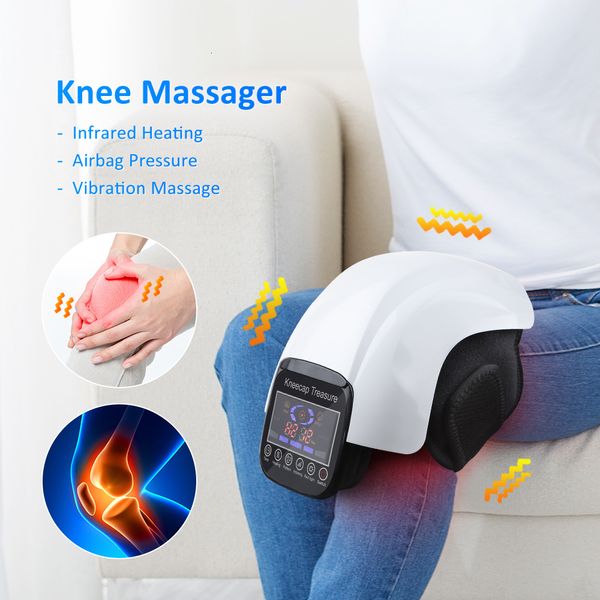 Beinmassagegeräte, elektrische Heizung, Kniepolster, Luftpressotherapie-Massagegerät, Gelenk-Infrarot-Therapie, Arthritis, Schmerzlinderung, Temperaturmassage 230511