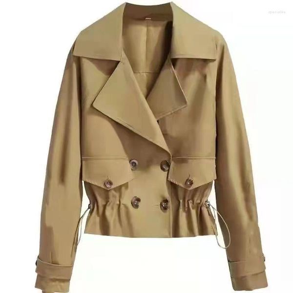 Trench da donna 2023 Primavera Autunno Abbigliamento Giacca a vento Cappotto per uomo corto e allentato coreano da donna