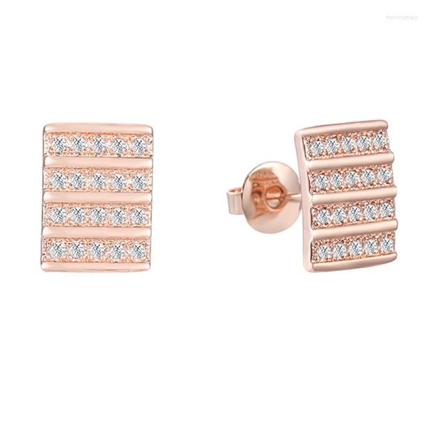 Ohrstecker FJ 9 mm Reihe Kristall für Damen 585 Roségold Farbe Schmuck