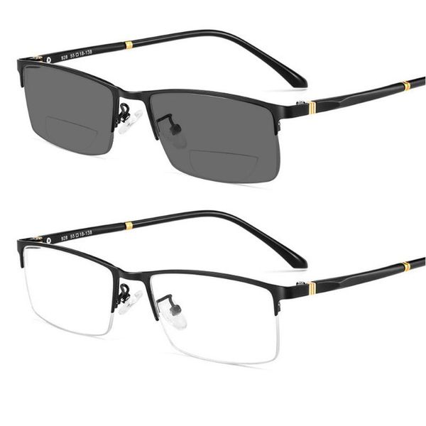 Sonnenbrille Sun Pochromic Bifocals Lesebrille Lupe für Frauen Männer quadratischer Rahmen Look Near Far Presbyopic NXSunglasses