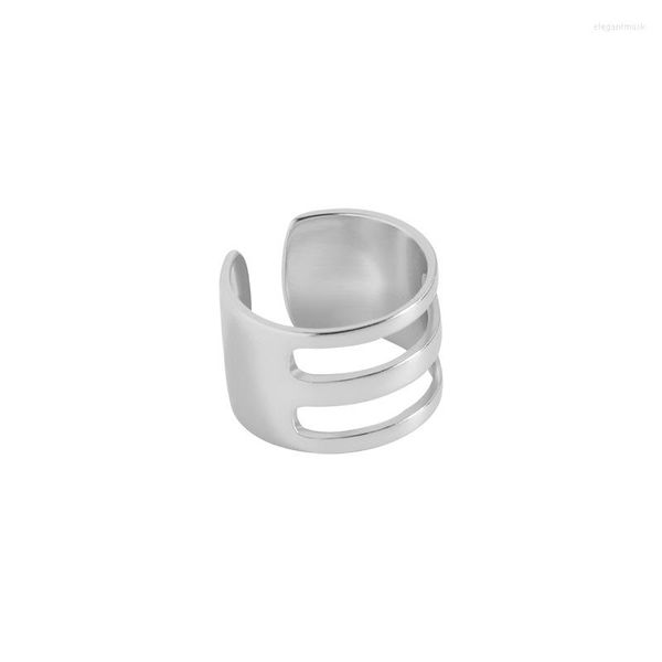 Creolen 365, koreanisches INS-Miniatur-Design, minimalistisches Temperament, vielseitig, drei Ringverbindungen, S925-Sterlingsilber für Damen