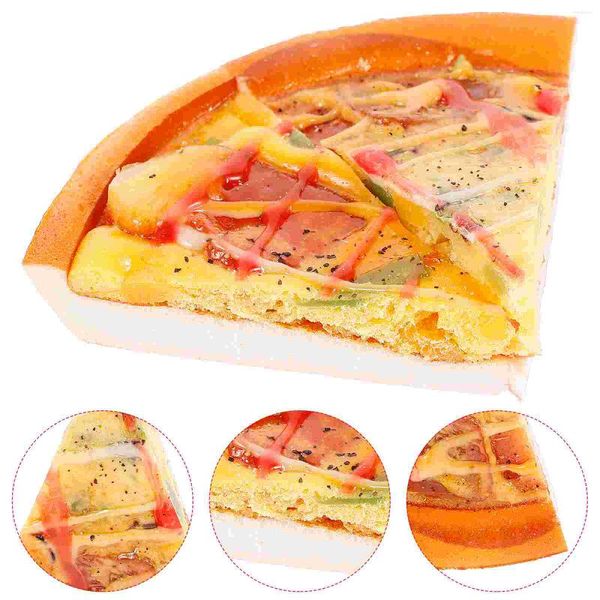 Flores decorativas 2pcs pizza fatia boa luz durável e segura modelo, modelo simulado para decoração de adereços