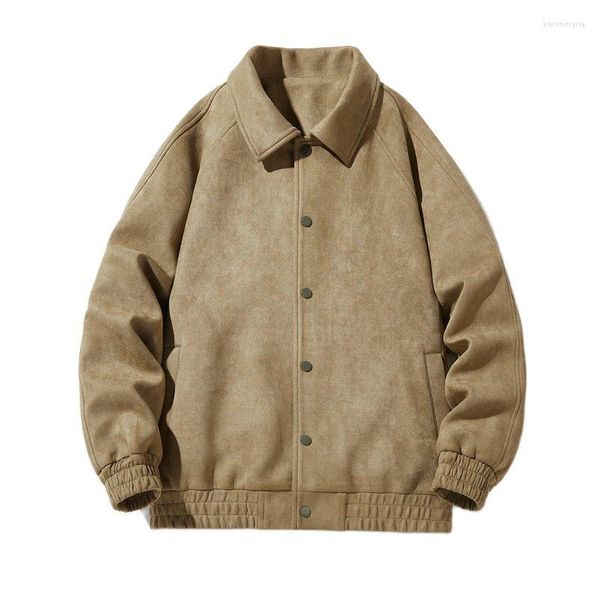 Giacche da uomo Cappotto da uomo in pelle scamosciata primavera autunno da uomo Moda gioventù americana Casual Top larghi Tuta da uomo