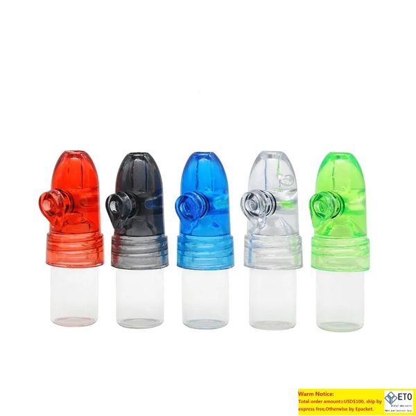 Snuff Bullet Box Dispenser Snuffer 67mm82mm Altezza Vetro acrilico Snorter Rocket SNUFF BOTTLE Snuff Snorter Sniffer Dispenser display 329 V2